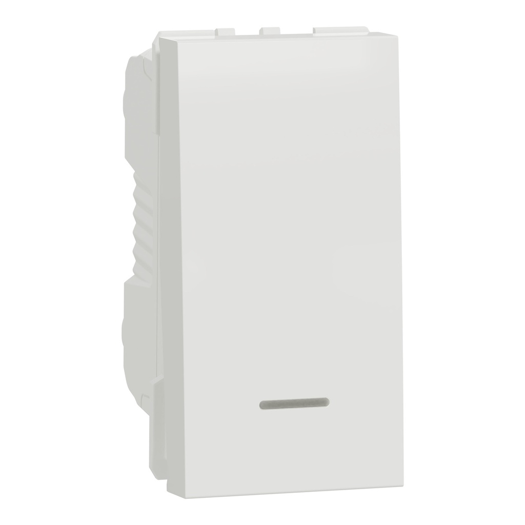 Push button switch, New Unica, 10A, 1 module, NO with location lamp