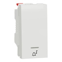 Push button switch, New Unica, 10A, 1 module, NO with location lamp, with bell symbol