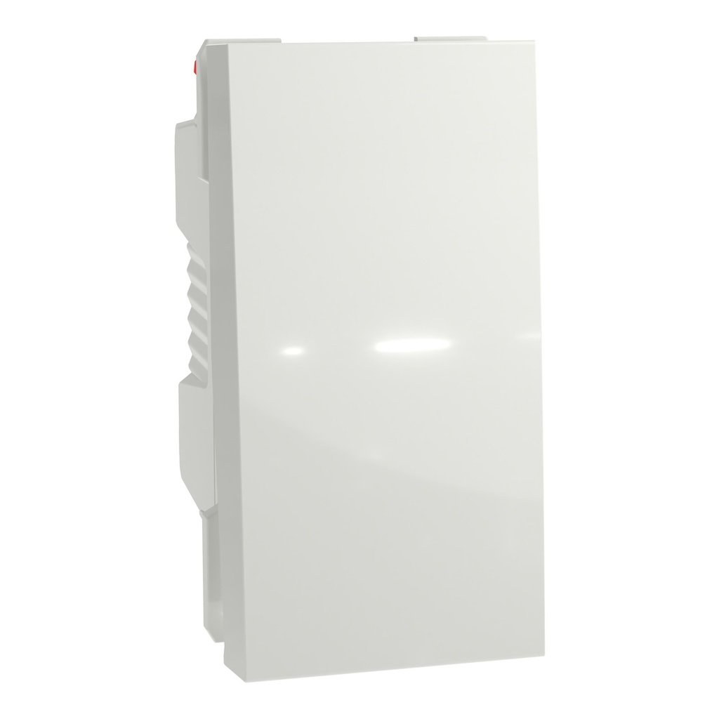 Push-button, New Unica, + NO push-button, 10A, 1 module, screwless terminals, untreated, IP4X