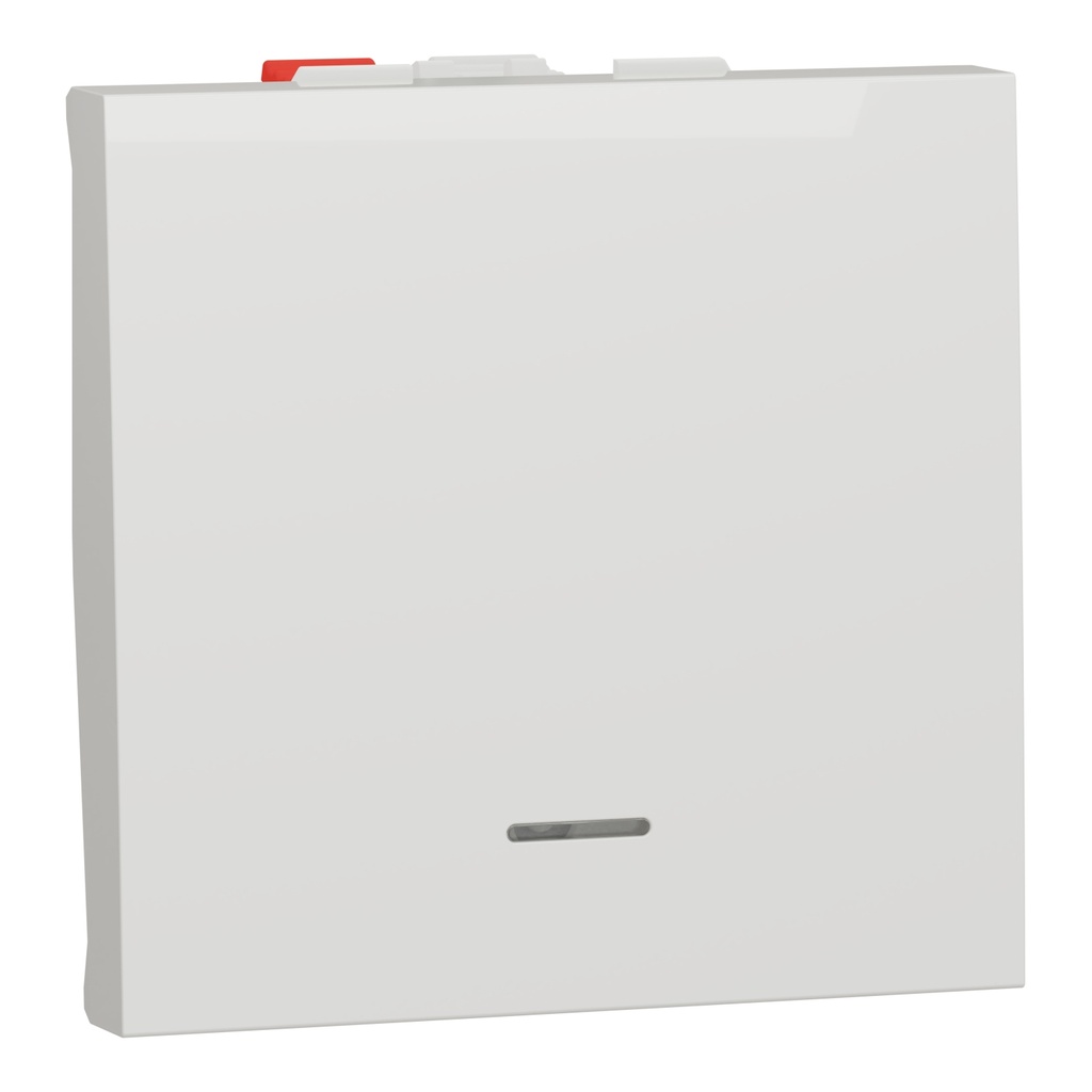 Push-button, New Unica, + NO push-button, 10A, 2 modules, screwless terminals, painted, IP4X