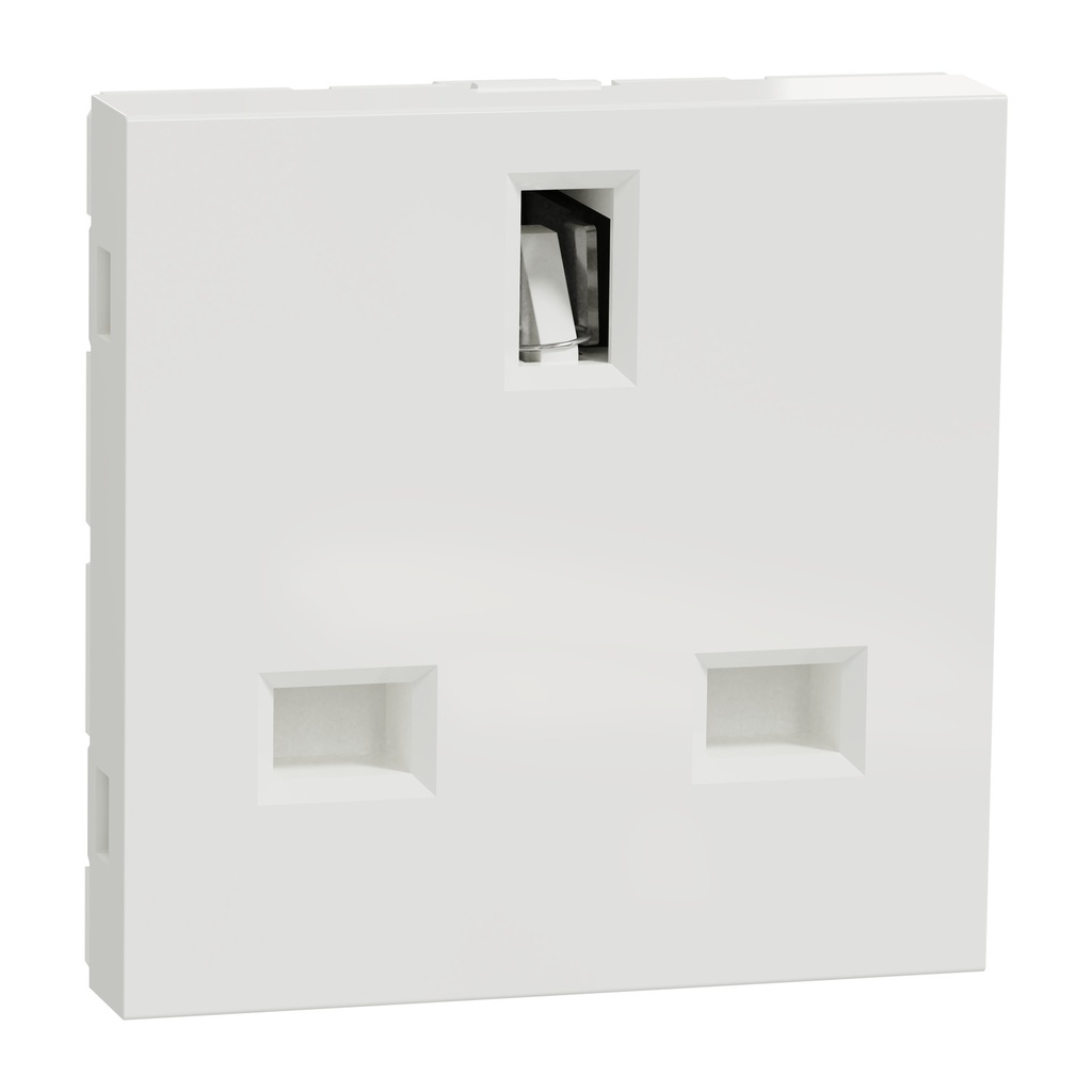 Socket-outlet, New Unica, 2P+E, 13A, British, with shutter, 2 modules