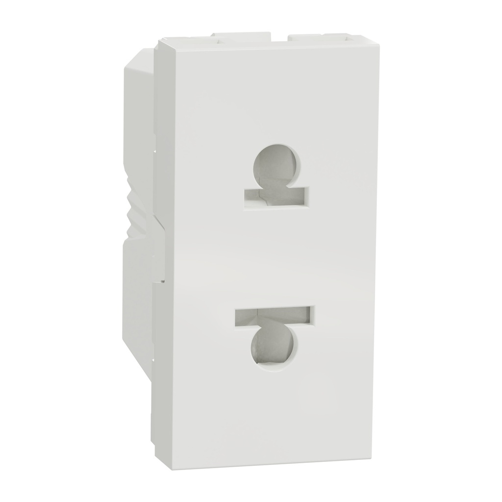 Socket-outlet, New Unica, 2P, 16A, Euroamerican, with shutter