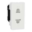 Universal Socket, Miluz E, 16A 250V 2 Pin 1 Module White