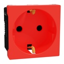 German Socket with UPS, Miluz E, 16A 250V 2 Module Red