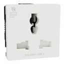 International Socket, Miluz E, 16A 250V 2 Module White