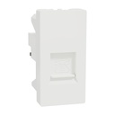 Telephone Outlet, Miluz E, 6 Pin 4 Wire 1 Module White