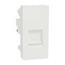 Data Socket, Miluz E, Cat6 with Shutter 1 Module White