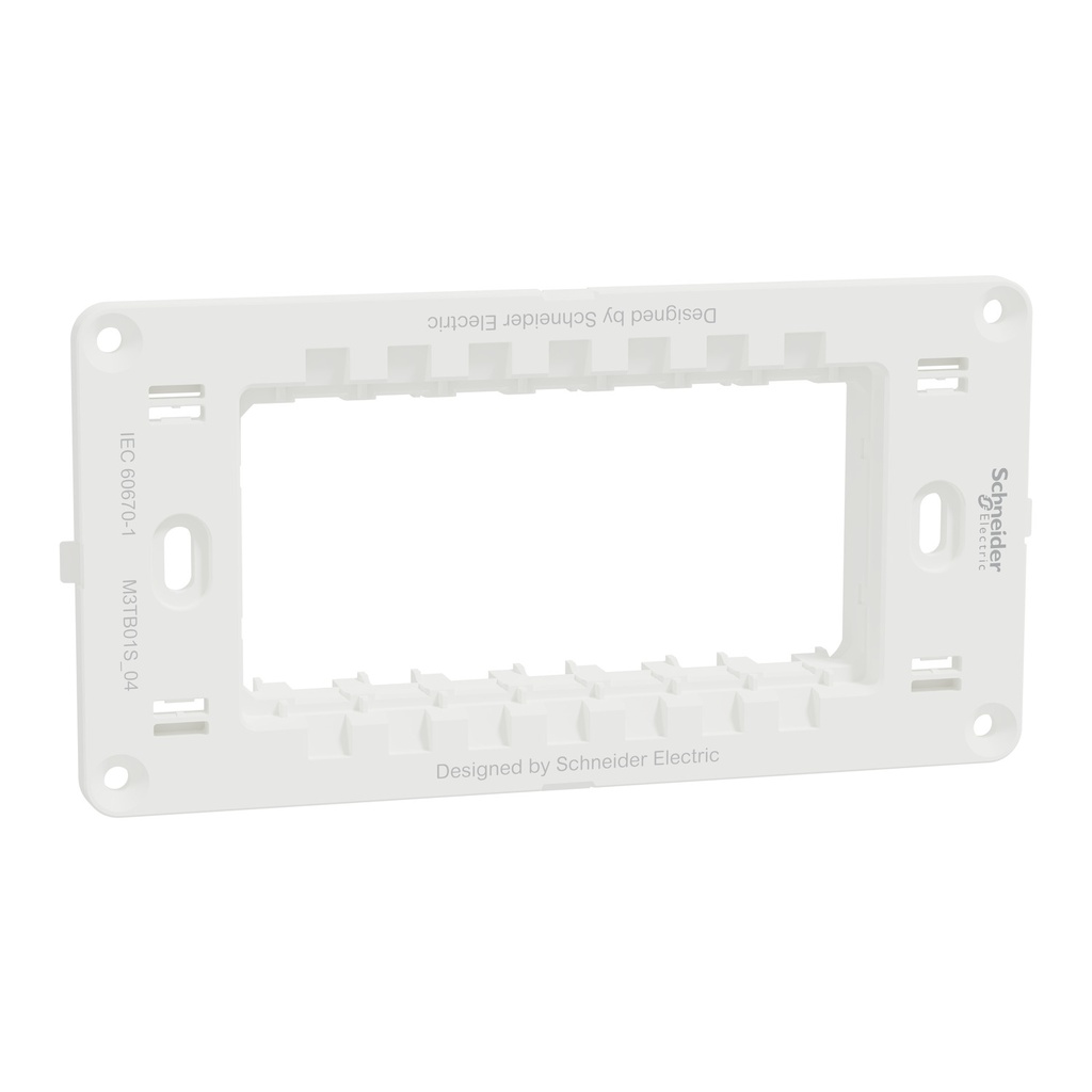 Supporting Frame, Miluz E, 1 Gang 4 Modules White