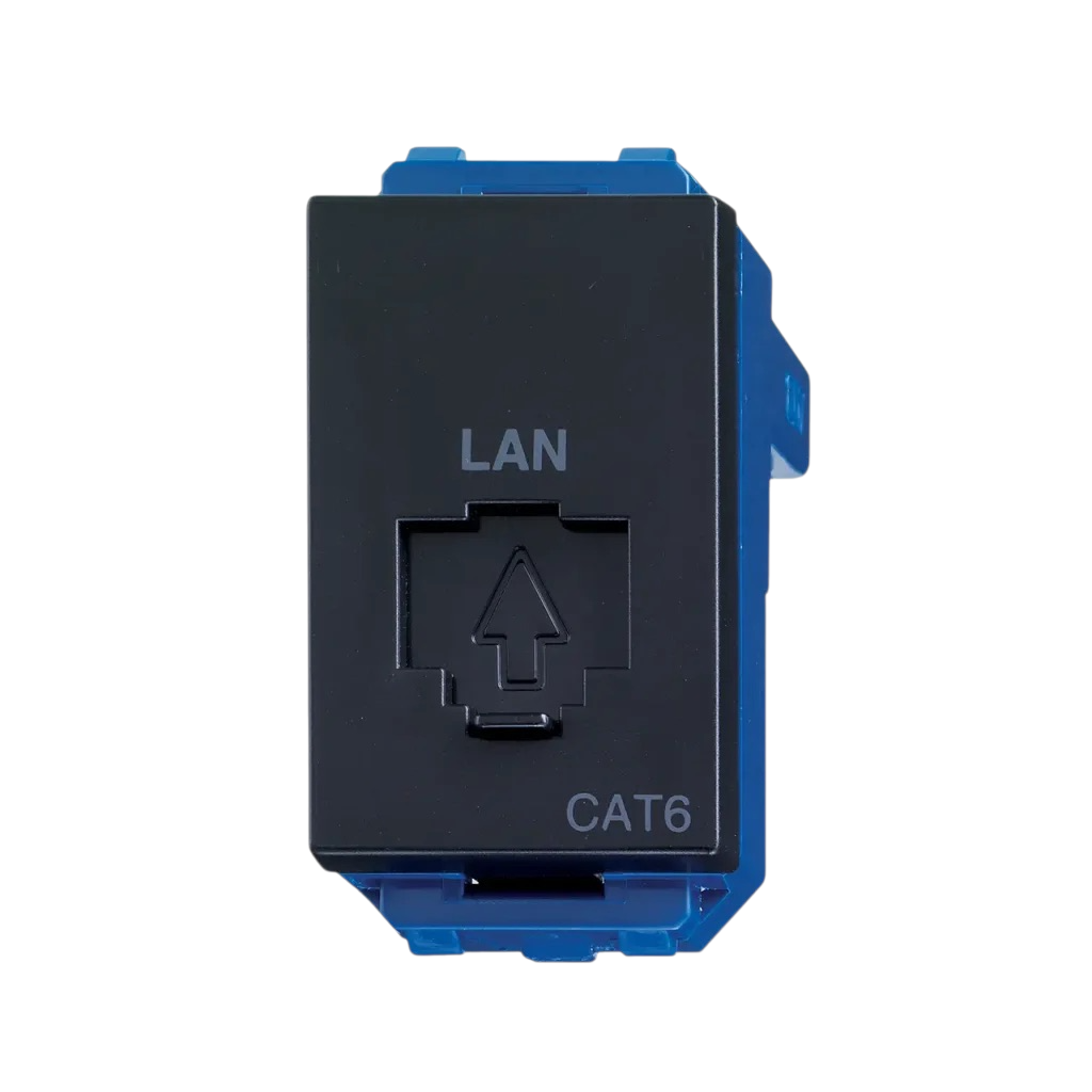 Flatima Series Accessories CAT 6 Data Modular Jack [Black], Plates