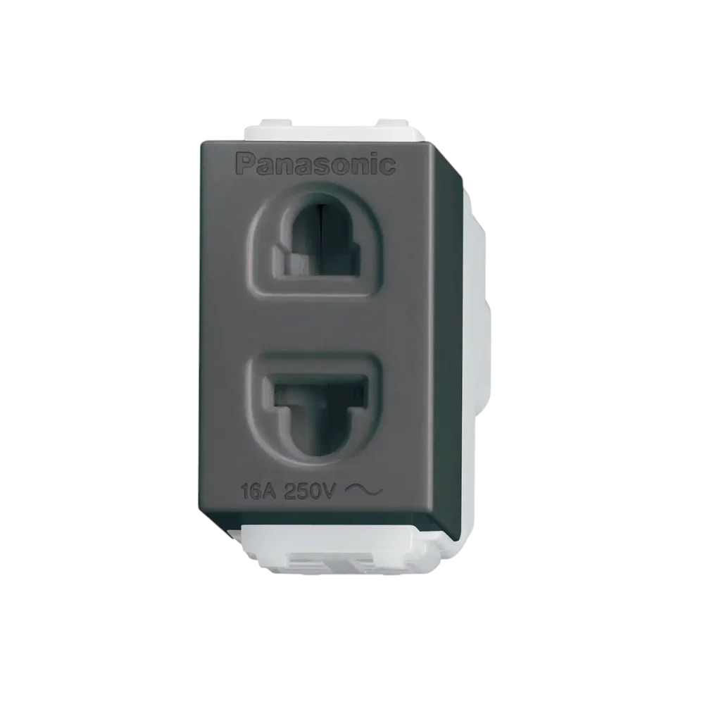 Flatima Series Socket Outlets German Socket 1‑Gang with Shutter [Black] 16AX 250V-