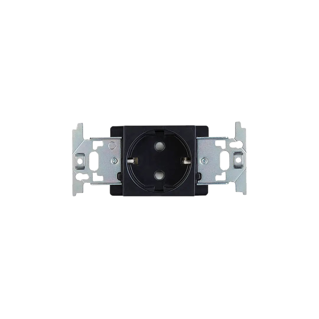 Flatima Series Socket Outlets Universal Socket with Safety Shutter, Screw Terminal [Black] 16AX 250V-