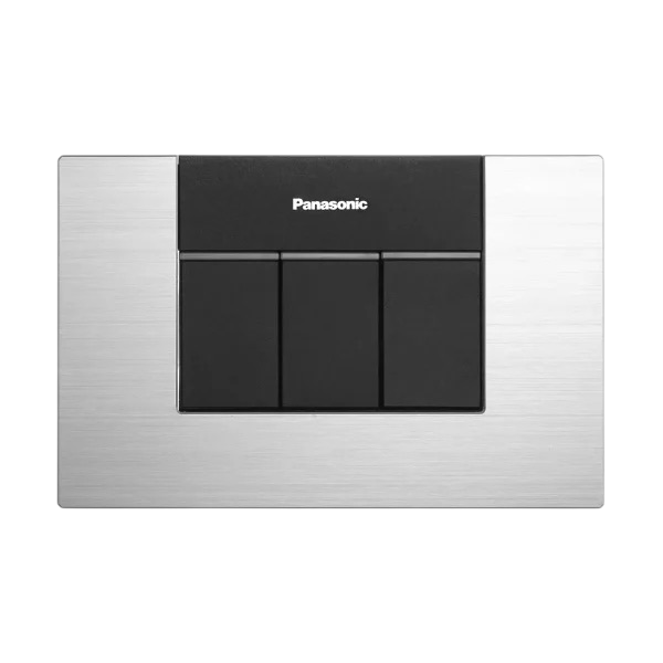 Flatima Series Switches 1Way Switch, 1‑Way, 3‑Device with Plate, Quick Connect Terminal [Silver] 16AX 250V‑, Full Set