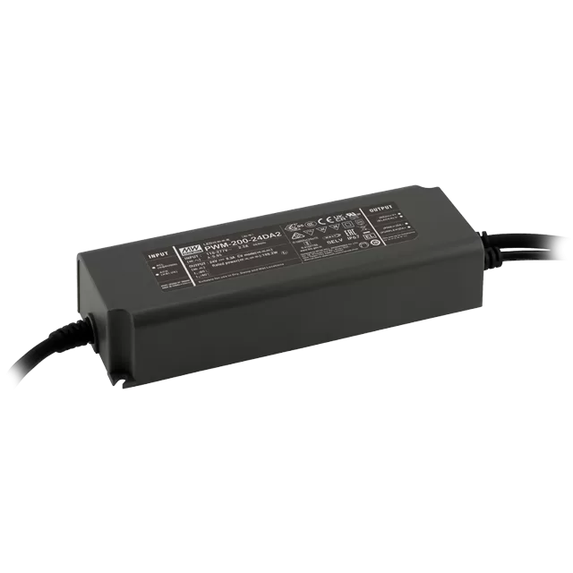 MEAN WELL PWM-200-24DA2 – 200W 24V Constant Voltage IP67 LED Driver with DALI-2 / Push Dimming
