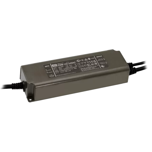 MEAN WELL PWM-120-24DA2 – 120W 24V Constant Voltage IP67 LED Driver with DALI-2 / Push Dimming