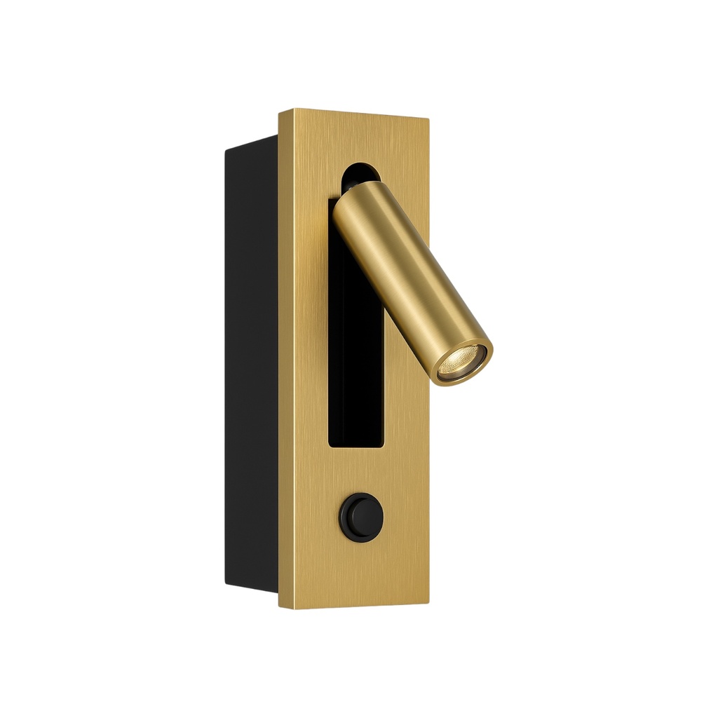 Bedside Reading Wall Lamp 3W 3000K Brushed Gold
