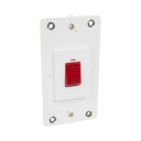 Arteor™ - Double pole switch - with neon - 45 A 250 V~ - 2-gang
