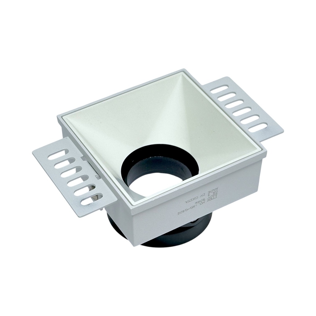 Trimless Adjustable Recessed Spotlight Frame – Anti-glare - Square – 75×75 mm Cut-Out – MR16