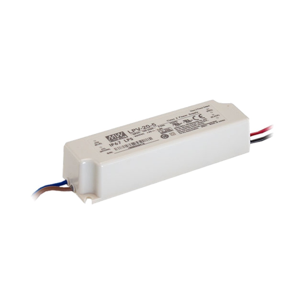Constant Voltage LED Power Supply – LPV-20 Series – 12V / 24V / 48V DC – 20W – IP67