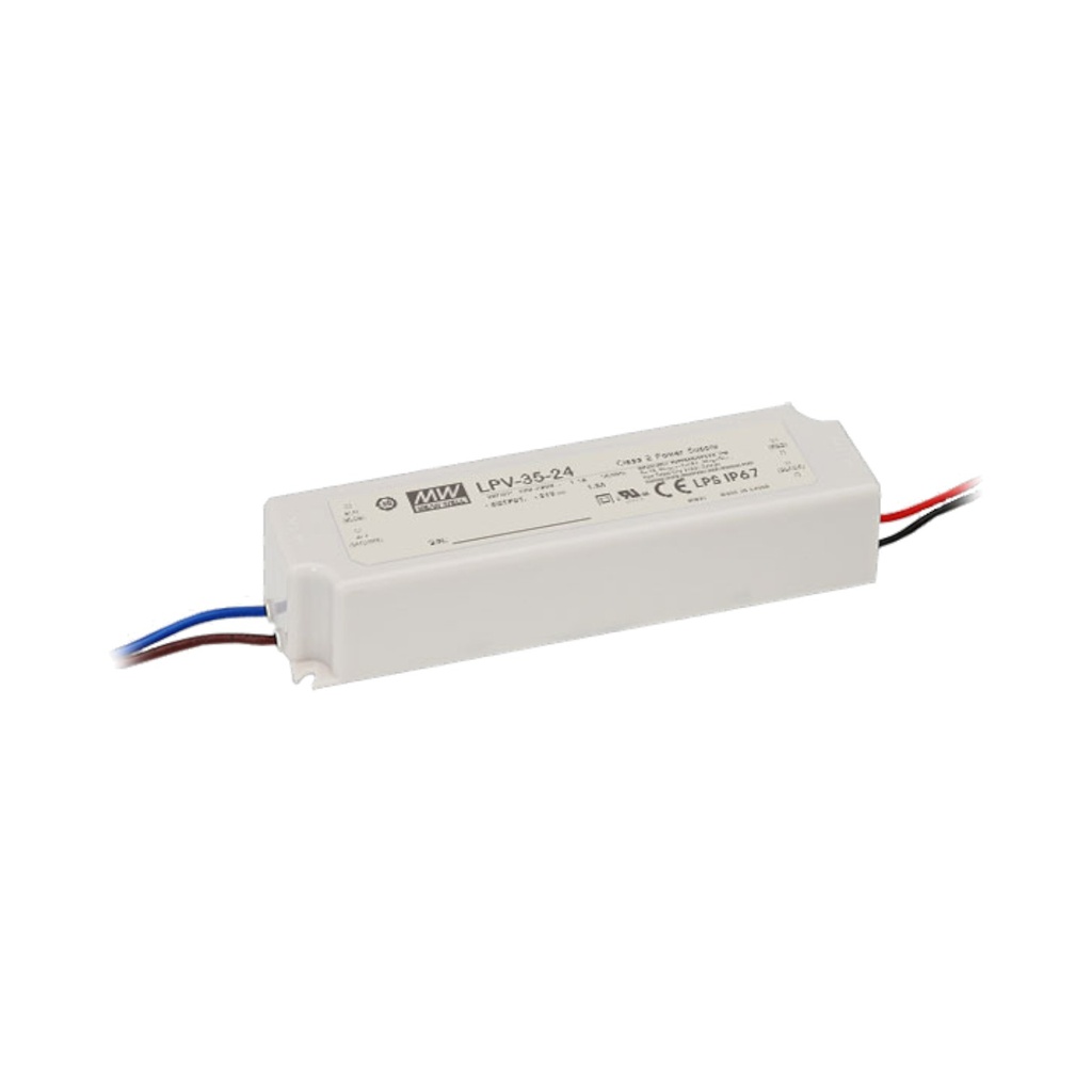 Constant Voltage LED Power Supply – LPV-35 Series – 12 V / 24 V / 48 V DC – 35 W – IP67