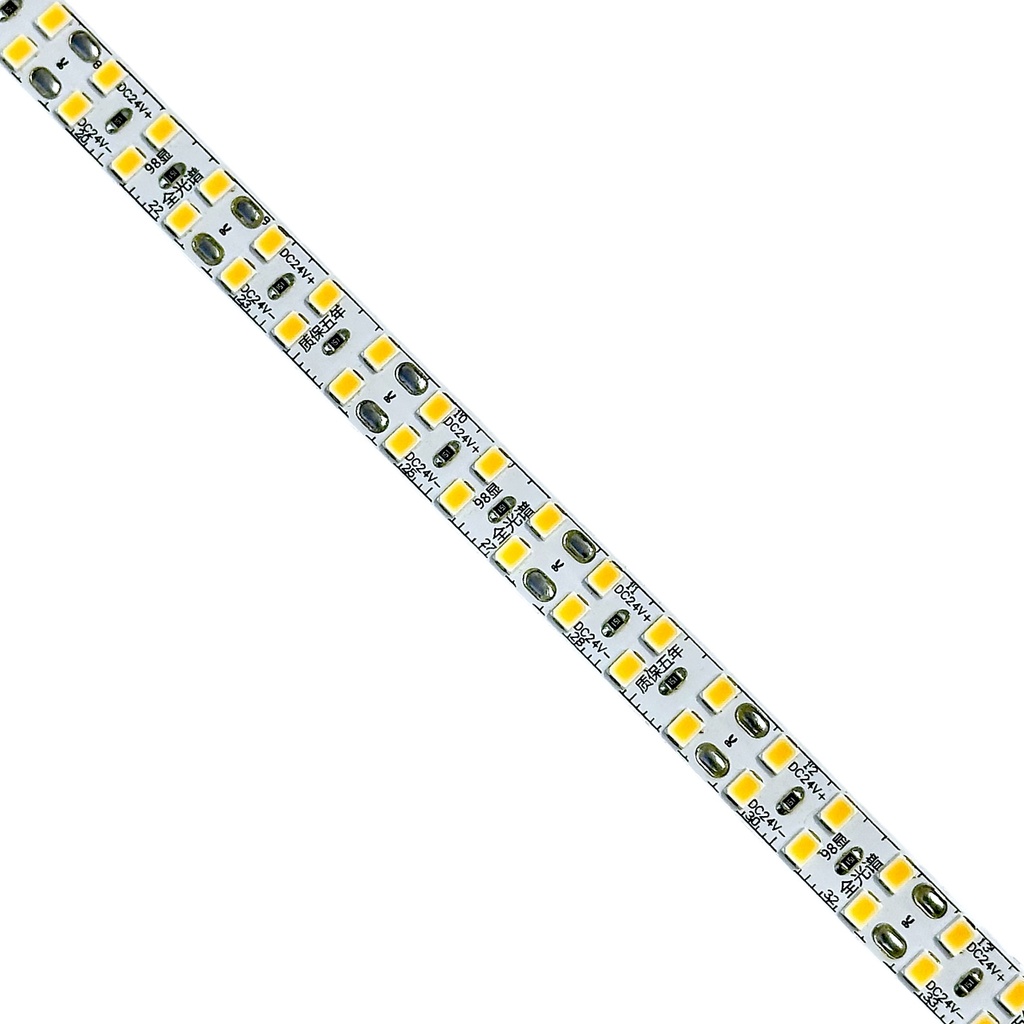 LED Strip Light 20W/m – 2835 SMD Double Line, 240 LEDs/m, 24V, 3000K, CRI 98, 3000 lm/m, IP20, 10m Roll