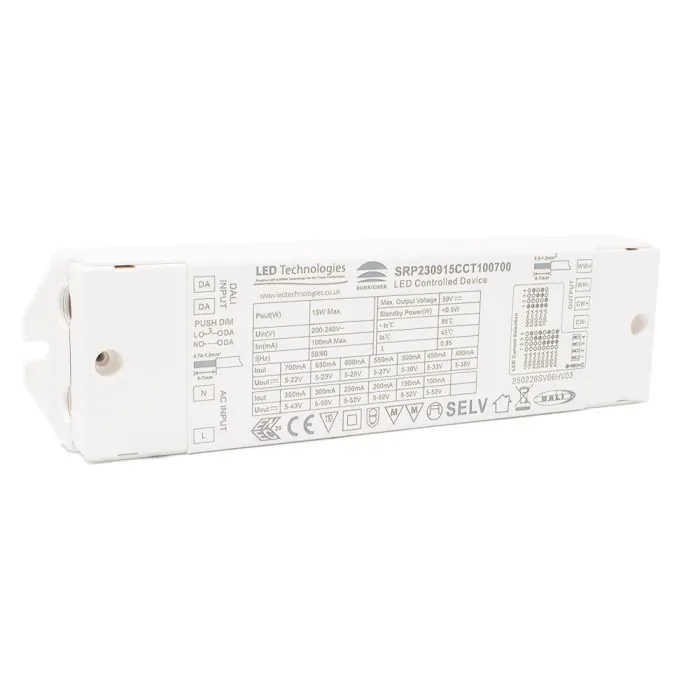 Sunricher DALI DT8 Tunable White LED Driver – 15W – NFC Programmable (SRP-2309N-15CCT100-700)