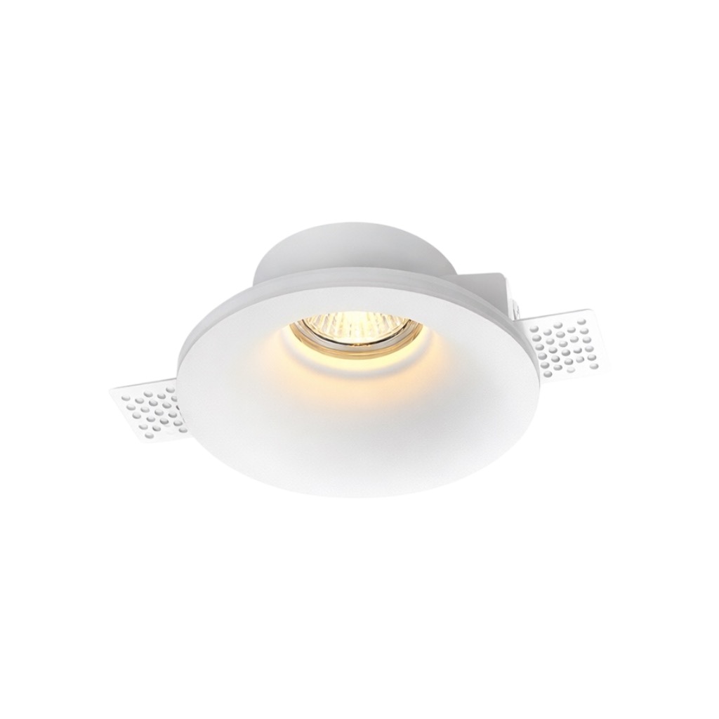 Trimless  Recessed Spotlight Frame- Anti-glare – Round Gypsum – MR16 – White