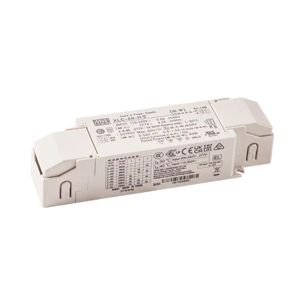 MEAN WELL XLC-40H-DA2 LED Driver – 40W DALI-2 Constant Current Driver
