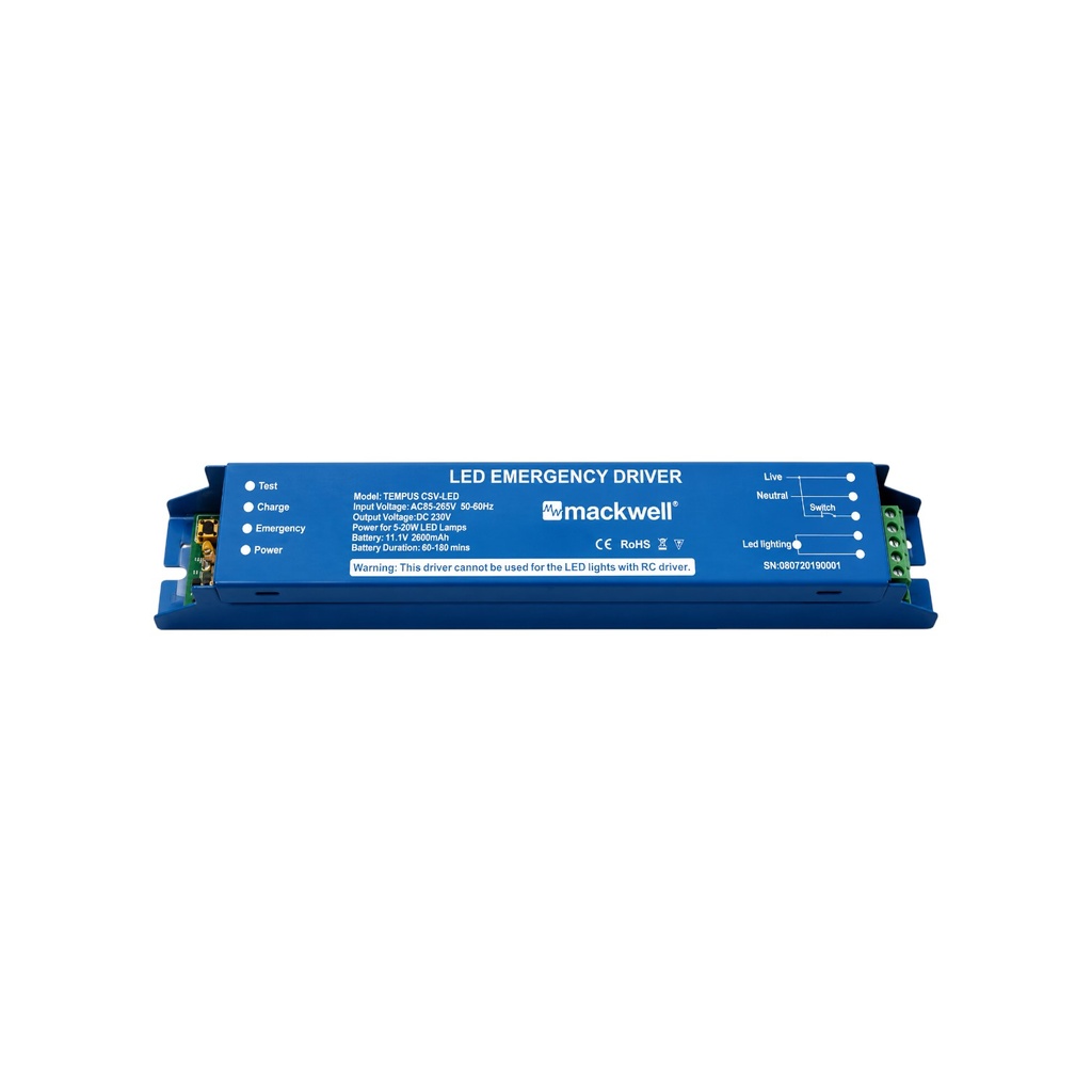 MACKWELL TEMPUS CSV-LED Emergency LED Driver Kit 20W