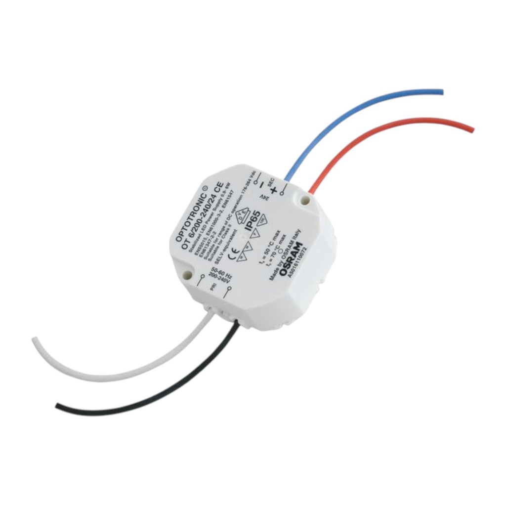 OSRAM OPTOTRONIC OT 6/200–240/24 CE Constant Voltage LED Driver – 6W, 24V DC, IP65