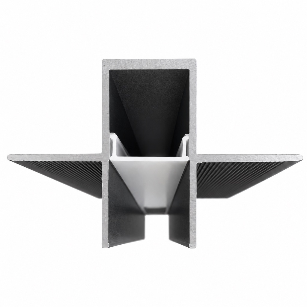 Anti-Glare Recessed Aluminum LED Profile Black