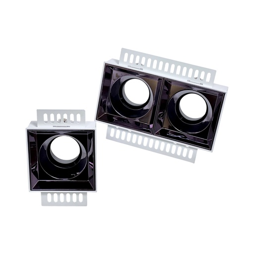 Trimless Adjustable Recessed Spotlight Frame – Anti-glare - Square – 75×75 mm Cut-Out – MR16