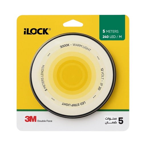 ILOCK Strip Light 240LED/m, 18W/m, DC12V, 10mm, 5m Roll