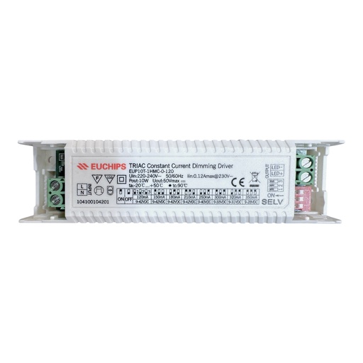 EUCHIPS EUP10T-1HMC-0-120 TRIAC Dimmable LED Driver – 10W, Selectable Current