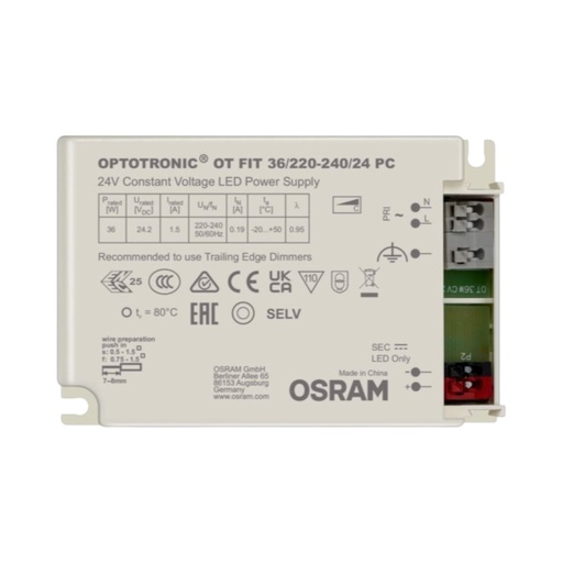 OSRAM Inventronics OT FIT 36/220-240/24 PC LED Driver DC24V Phase Cut Dimming