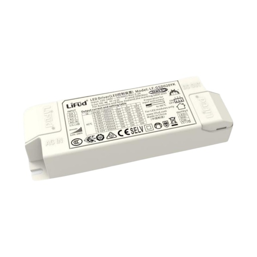 Lifud DALI-2 DT8 Tunable White Flicker-Free LED Driver – 20W