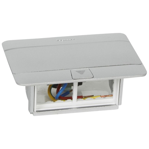 [054011 / 054001] LEGRAND Pop-Up Floor Box – 4 Modules, Matt Aluminium Finish