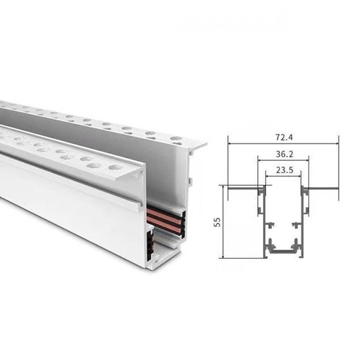 Magnetic Track Rail - White