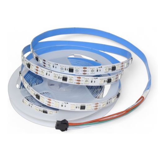 Moving RGB strip light 60LED/m DC24V 10m Roll with Bluetooth control and power supply