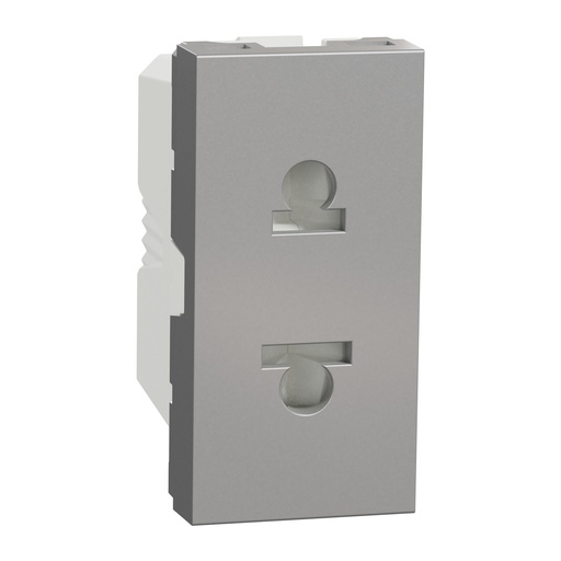 Socket-outlet, New Unica, 2P, 16A, Euroamerican, with shutter