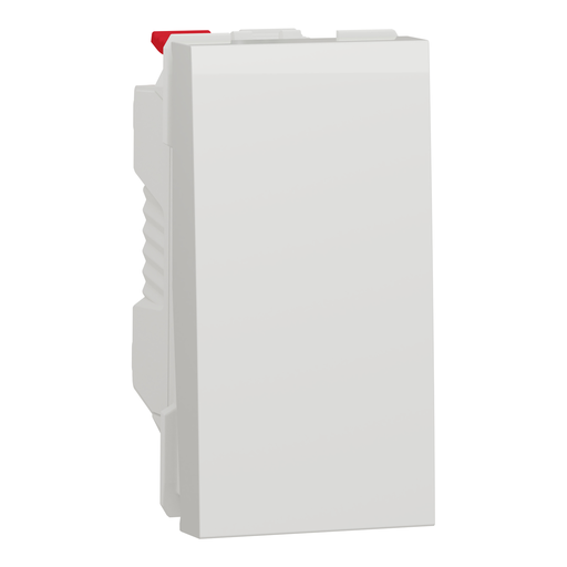 Switch, New Unica, 1-pole 1-way, 10AX, 1 module, screwless terminals, untreated, IP4X