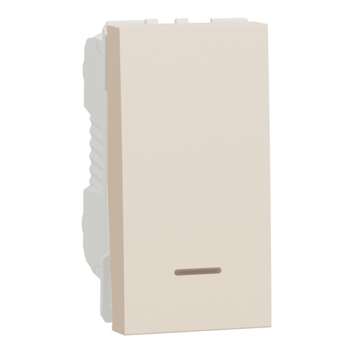 Push button switch, New Unica, 10A, 1 module, NO with location lamp