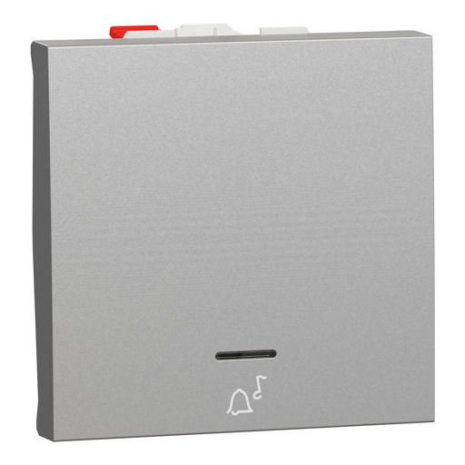 Push-button, New Unica, + NO push-button, 10A, 2 modules, screwless terminals, painted, IP4X