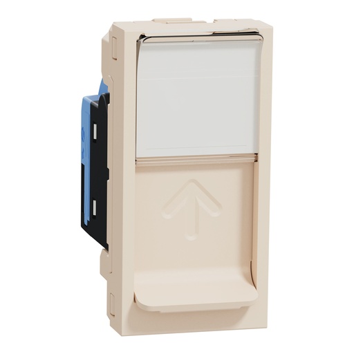 Data socket, New Unica, mechanism, RJ45, U/UTP, straight, click, shuttered