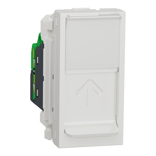 Data socket, New Unica, mechanism, RJ45 Cat5E, U/UTP, straight, click, shuttered