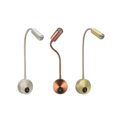 Bedside Reading Flexible Wall Lamp 3W 3000K - 40-01C