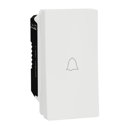 [M3TB31_BP_1M] Doorbell Switch, Miluz E, 10A 250V 1 Module White