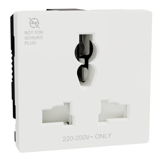 [M3TB426_IS] International Socket, Miluz E, 16A 250V 2 Module White