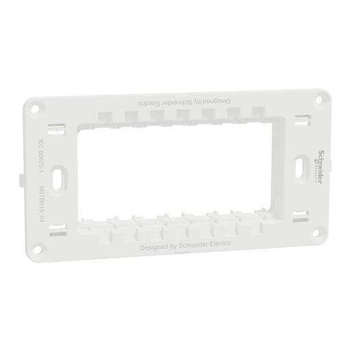 [M3TB01S_04] Supporting Frame, Miluz E, 1 Gang 4 Modules White
